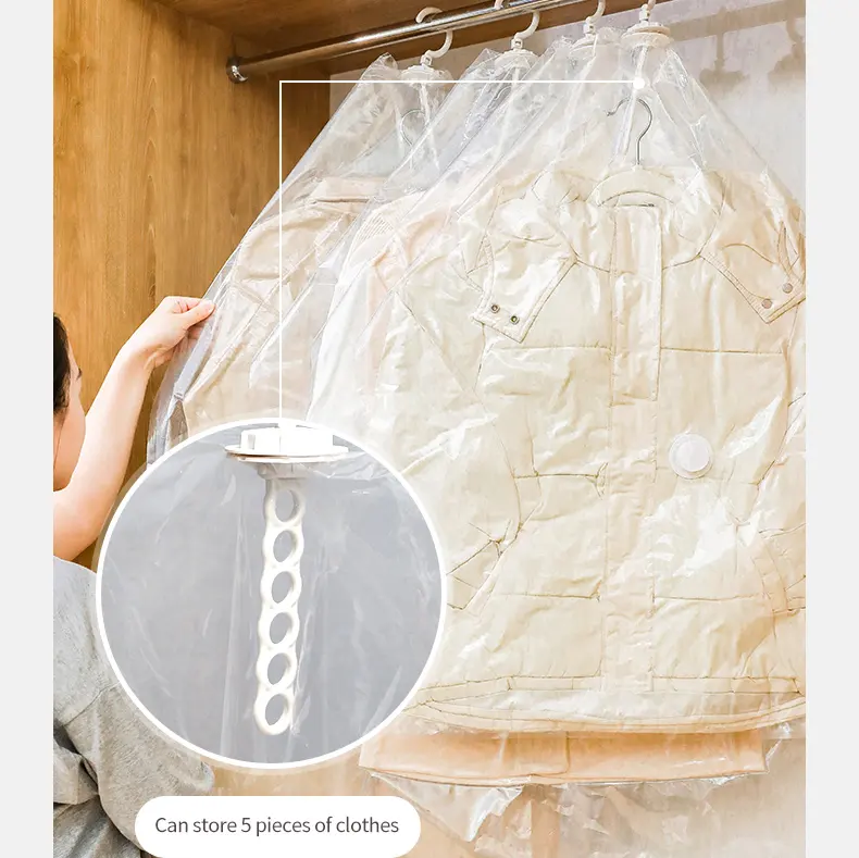 OEM, заводской настраиваемый прозрачный вакуумный компрессионный мешок, складной воздухонепроницаемый органайзер для одежды для гардероба квадратной формы