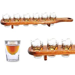 Bandeja de soporte de vaso de chupito de madera con 6 vasos de chupito de vuelo de <span class=keywords><strong>cerveza</strong></span>, <span class=keywords><strong>Kit</strong></span> para 5oz de onza de muestra de degustación de <span class=keywords><strong>cerveza</strong></span>, accesorios para vasos - Product Image 6