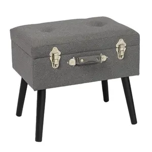 Sofa side foldable storage trunk ottoman suitcase stool