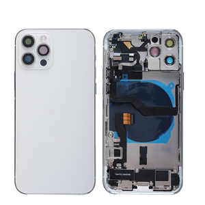 غطاء بطارية بجودة أصلية جديد، هيكل زجاجي وكابلات مرنة لهاتف iPhone 12 Pro و 12 Pro Max مع شعار وتصميم شريطي - Product Image 2