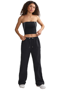 Conjunto de <span class=keywords><strong>Ropa</strong></span> de Marca de Lujo KY Custom Active ContrastTrim, Top Bandeau, Pantalones Deportivos de Pierna Ancha, Chaqueta Cortavientos, <span class=keywords><strong>Elegante</strong></span> <span class=keywords><strong>para</strong></span> Mujer - Product Image 5