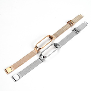 Milanés lazo reloj banda para Mi banda 3 pulsera de acero inoxidable reloj de pulsera correa para <span class=keywords><strong>Xiaomi</strong></span> 4 3 - Product Image 1