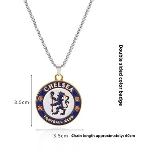 Colgantes pintados de doble cara, aleación de zinc, Readrid Basiliw, <span class=keywords><strong>Chelsea</strong></span> Juventus, collar con cadena de espina de serpiente de acero inoxidable - Product Image 4