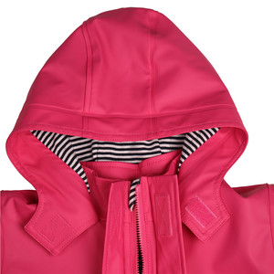 Imperméable basique en PU pour enfants avec capuche, veste de pluie imperméable avec doublure, imperméable d'extérieur pour filles, vêtements de pluie coupe-vent pour enfants - Product Image 3