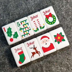 Custom Christmas American Luxury Foldable Portable <b>Mahjong</b> <b>Set</b> 160-Piece Acrylic Engraved Tiles Premium Holiday Gift <b>Set</b> - Product Image 2