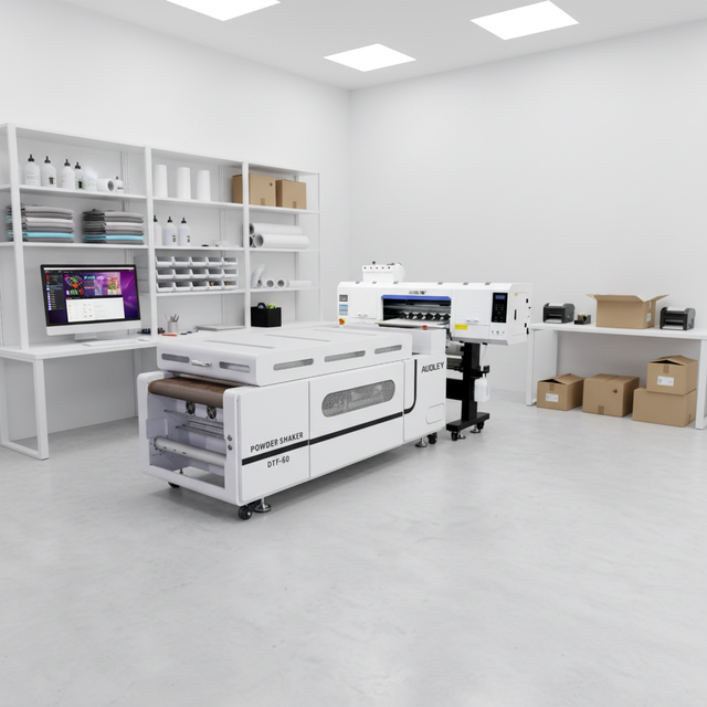 Factory Made High Quality 60cm DTF Machine 4 Heads Textile Film Printer and Belt Powder Shaker(Built-in Air Purifier)