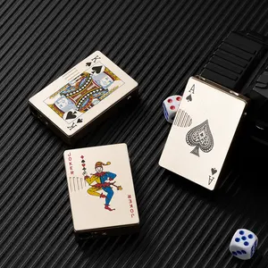 DEBANG Torch Lighter Creative Jet Torch Green Flame Poker Lighter Metal Windproof Playing Card Funny Toy Smoking Encendedores