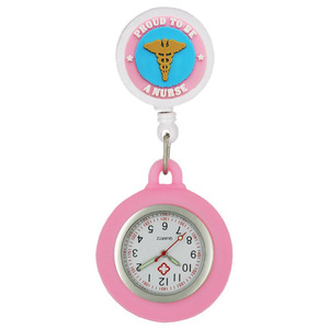 Quartz Movement Telescopic Chest Watch for Nurses Students Animal-Themed Waterproof 3BAR Water Resistance <b>Pocket</b> Watch <b>Plastic</b> - Product Image 5