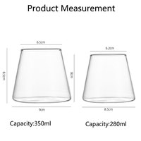 Verre à boire conique moderne en verre borosilicate transparent pour la maison, les restaurants, les cafés, les boissons glacées et les lattes