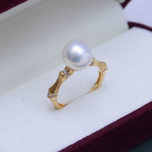 Zhuji Danshui 9-10mm Bamboo Knot Solid Ring Small Design S925 Silver Ring Wholesale Strong Light Fine Flaws - Product Image 1