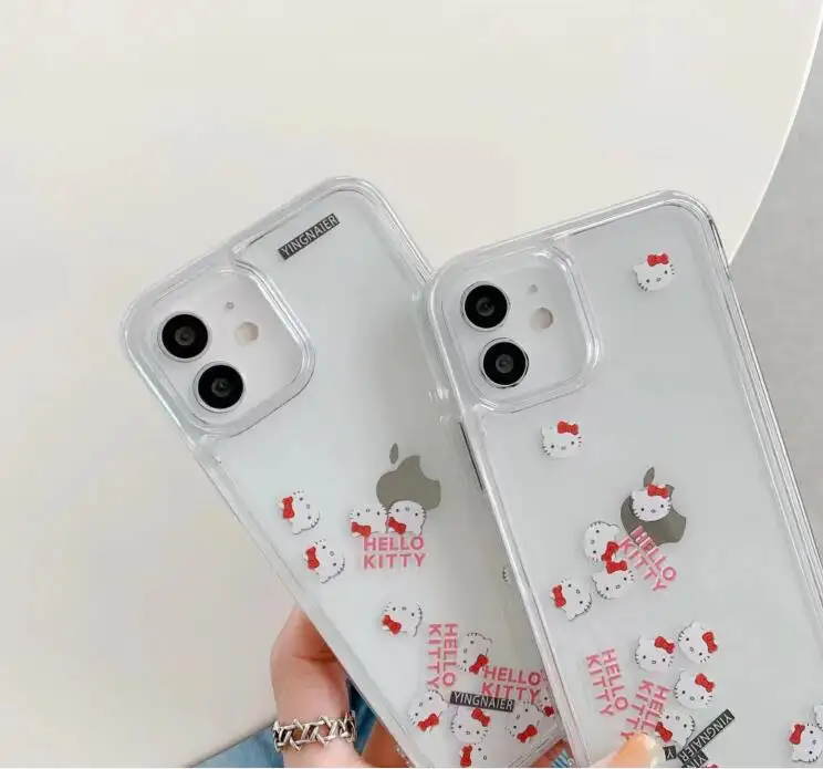 Cartoon Hello Kitty Bling Vloeibare Case Voor Iphone 13 12 Mini 11 Pro Max X Xs Xr 8 7 6 6S Plus Quicksand Dynamische Skin Cover