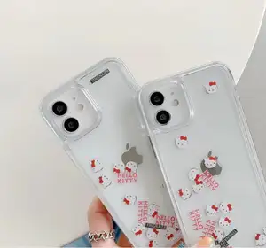 Capa protetora líquida desenhos animados, case protetor, hello, kitty, para iphone 13, 12, mini, 11, pro, max, x, xs, xr, 8, 7, 6, 6s, plus, quicksand, dinâmica