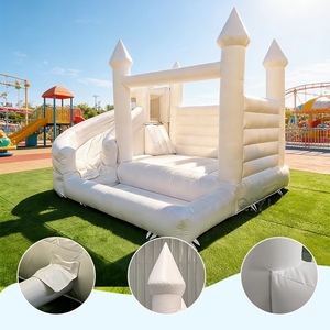 Kids White Moon Inflatable Moonwalk Water <strong>Jumper</strong> Bouncer Bouncy Castle Jumping Commercial Bounce House Party Rentals - Product Image 2