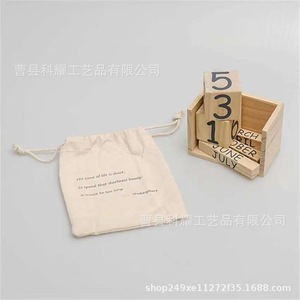 เครื่องประดับปฏิทินไม้ 5.1x2.4x4.7 นิ้ว ของตกแต่งโต๊ะสไตล์มินิมอลสำหรับการจัดการเวลา - Product Image 5
