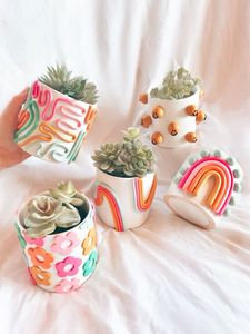 Dễ Thương Độc Đáo Cầu Vồng <span class=keywords><strong>Planter</strong></span> Hiện Đại Chậu Hoa Cho Các Nhà Máy Gốm Mọng Nước Trồng - Product Image 6