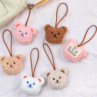 Pendentif Tête d'Ours Mignon en Peluche Rembourrée de Coton PP Doux, Jouet Personnalisé avec Nom d'Enfant, Porte-clés Décoratif pour Sac
