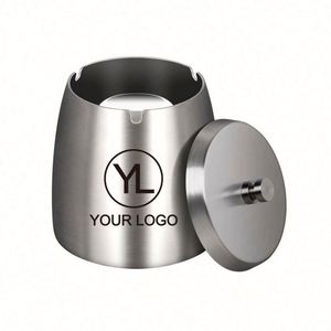 Cenicero de Acero Inoxidable Clásico Personalizable con Logotipo, Grueso, Sin Humo, Fácil de Limpiar, para Cigarros, para Hotel o Bar - Product Image 1