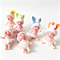 Boneka Bayi Kelinci Simulasi Tidur Dengan Lengan dan Kaki Dapat Digerakkan, Aksesoris Miniatur Rumah Boneka