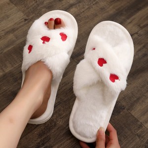 Wholesale New Trends EVA Sole Open Toe Slippers Artificial Fur Cheap Flat Slippers for Ladies With Wholesale Hot Sale - Product Image 3