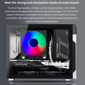 Tishric ITX พัดลมระบายความร้อนซีพียู<span class=keywords><strong>4</strong></span>ท่อความร้อน<span class=keywords><strong>4</strong></span>ขา<span class=keywords><strong>4</strong></span>ขา <span class=keywords><strong>PWM</strong></span> <span class=keywords><strong>RGB</strong></span> สำหรับ Intel LGA 1700 2011 1200 1150ตัวประมวลผล1151เย็น - Product Image 2