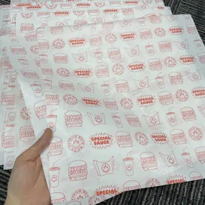 Greaseproof papel de cozimento, revestido de cera alimentício, sanduíche, hamburger, folha para pacote de alimentos