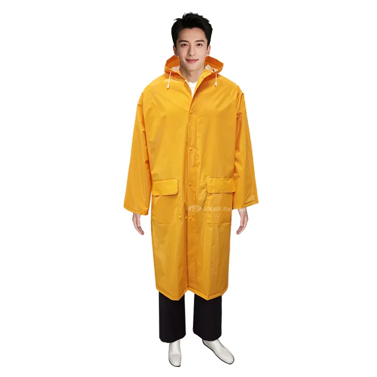 Miglior cappotto antipioggia impermeabile in PVC impermeabile impermeabile senza soluzione di continuità portatile da esterno lungo impermeabile da uomo