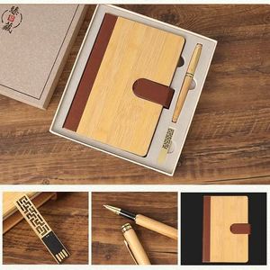 Coffret Cadeau d'Affaires de Luxe Personnalisé 2026 : Carnet en Bambou, Stylo, Tasse Isotherme, Clé USB et Marque-page – En Vente - Product Image 3