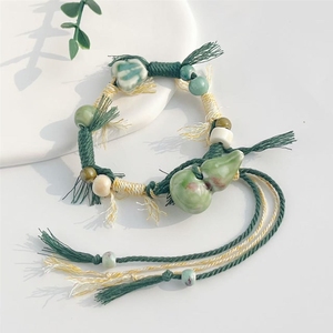 Bijoux de style ethnique, accessoires en céramique de Jingdezhen, bracelets tissés, <span class=keywords><strong>anime</strong></span>, faits à la main, style tibétain - Product Image 3