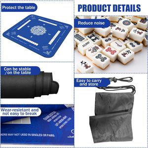 Tapete de Mahjong Portátil para 4 Jugadores, Plegable, con Bolsa de Almacenamiento, Antideslizante, de Caucho Natural, Estándar de Casino, para Viajes y Hogar - Product Image 2