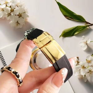 Reloj cronógrafo de oro rosa con diamantes de imitación para mujer, correa de caucho negra, reloj de lujo a la moda con diamantes para hombre, relojes de pulsera de lujo personalizados - Product Image 6