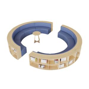 Sofá Creativo de Diseño Moderno y Simple con Forma Irregular, Material de Madera, para Sala de Lectura, Biblioteca, Escuela, Jardín de Infancia, Librería - Product Image 5