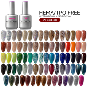 Vernis à ongles en gel PRO Factory 15ml, 79 couleurs, échantillon gratuit, service OEM marque privée, sans HEMA ni TPO, pour salon - Product Image 1
