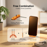 Câble de charge rapide 240W avec support pliable (1m) – Cordon de chargeur PD haute vitesse pour téléphone, tablette, ordinateur portable – Meilleures ventes