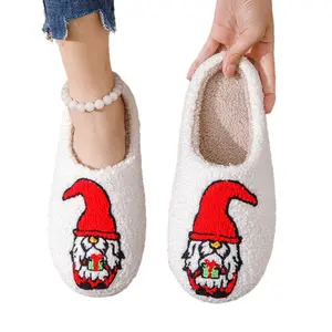 Sandal Xmas Gnome pohon Natal Santa Xmas rusa jahe sandal pria Tahun Baru sandal rumah dalam ruangan