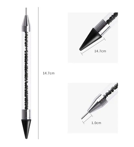 Stylo à double tête pour nail art, applicateur de strass en cire, pince à points, brosse à cristaux, outil de manucure, logo personnalisé - Product Image 3