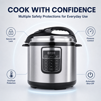 Cuisinière à pression électrique 6L pour la maison, en acier inoxydable, multi-cuiseur numérique avec programmes de cuisson automatiques