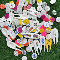Marqueur de balle de golf en plastique, motif imprimé personnalisé, marqueurs de golf colorés, design rond et plat, accessoires de golf idéaux, vente en gros