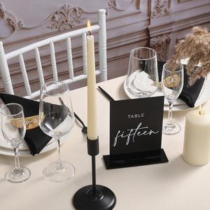 Nero personalizzato acrilico doppio lato tavolo numeri sta 1-15 Set stampato calligrafia matrimonio decorazione espositore - Product Image 6