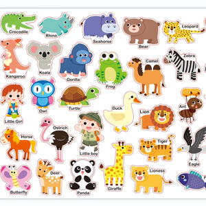 Hojas de Pegatinas Magnéticas EVA con Dibujos Animados de Animales Divertidos de UCI, 400x300 mm, Incentivos y Recompensas Lindas para Niños Pequeños, Juguetes Educativos - Product Image 1