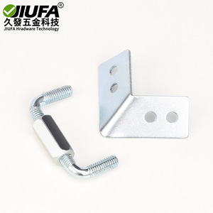 Connecteur de ligne supérieure JiuFa en acier au carbone nickelé pour quincaillerie de meubles de placard et de garde-robe - Product Image 1