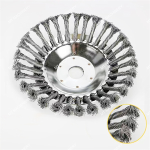 6 8 Inch Grass Weed Brush Cutter Blade Stainless Steel Wire Wheel Trimmer Head <b>Gasoline</b> Powered Black for Garden Cleaning Tool - Product Image 1