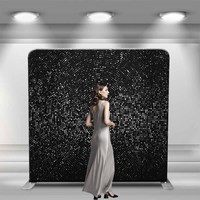 Toile de fond portable de haute qualité 7x7 pieds en tube d'aluminium avec impression par sublimation pour mariage, salon professionnel, photomaton