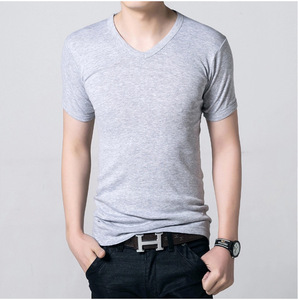 Nouvelle Tendance T-shirt Décontracté d'Été pour Homme, T-shirt Anti-Transpiration Slim Fit à <span class=keywords><strong>Col</strong></span> en <span class=keywords><strong>V</strong></span> et Manches Courtes avec Coussinets Anti-Transpiration sous les Bras, Sous-<span class=keywords><strong>V</strong></span>êtement - Product Image 5