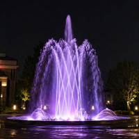Système de jets d'eau musicaux de luxe OEM, RGB IP68, fontaine en acier inoxydable