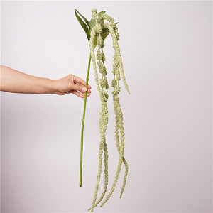 Recién llegado, espuma artificial verde, <span class=keywords><strong>6</strong></span> tenedores, flor de amaranto, plantas colgantes de amaranto verde blanco para decoración del hogar de bodas - Product Image 3