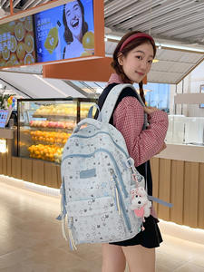 Large Capacity Cute Backpack - Polka Dot High School College Student Backpack - Elementary Student Lightweight Backpack - Product Image 6