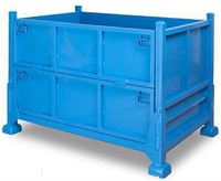 Unité de stockage pliante d'entrepôt empilable de conteneur de fil de boîte de palette en acier pliable résistante