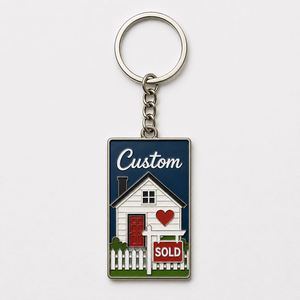 Porte-clés personnalisés en gros de haute qualité, modèle mini-maison, design sur le thème de la maison, souvenir, cadeau immobilier - Product Image 2