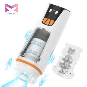 LIL マーメイド 透明窓付き電動ディルドオナニーカップ 膣シミュレーション ワンボタンバーストモード 伸縮式バイブレーション - Product Image 1