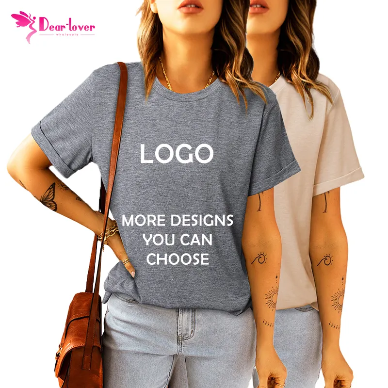 T-shirt personnalisé pour femmes, à col rond, avec Logo imprimé personnalisé, respirant, impression vierge